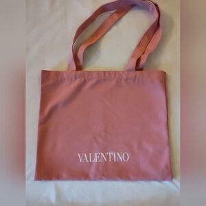 Valentino Pink Logo Tote Bag | NWOT-Style Canvas Shopper | Promo Gift 15x12